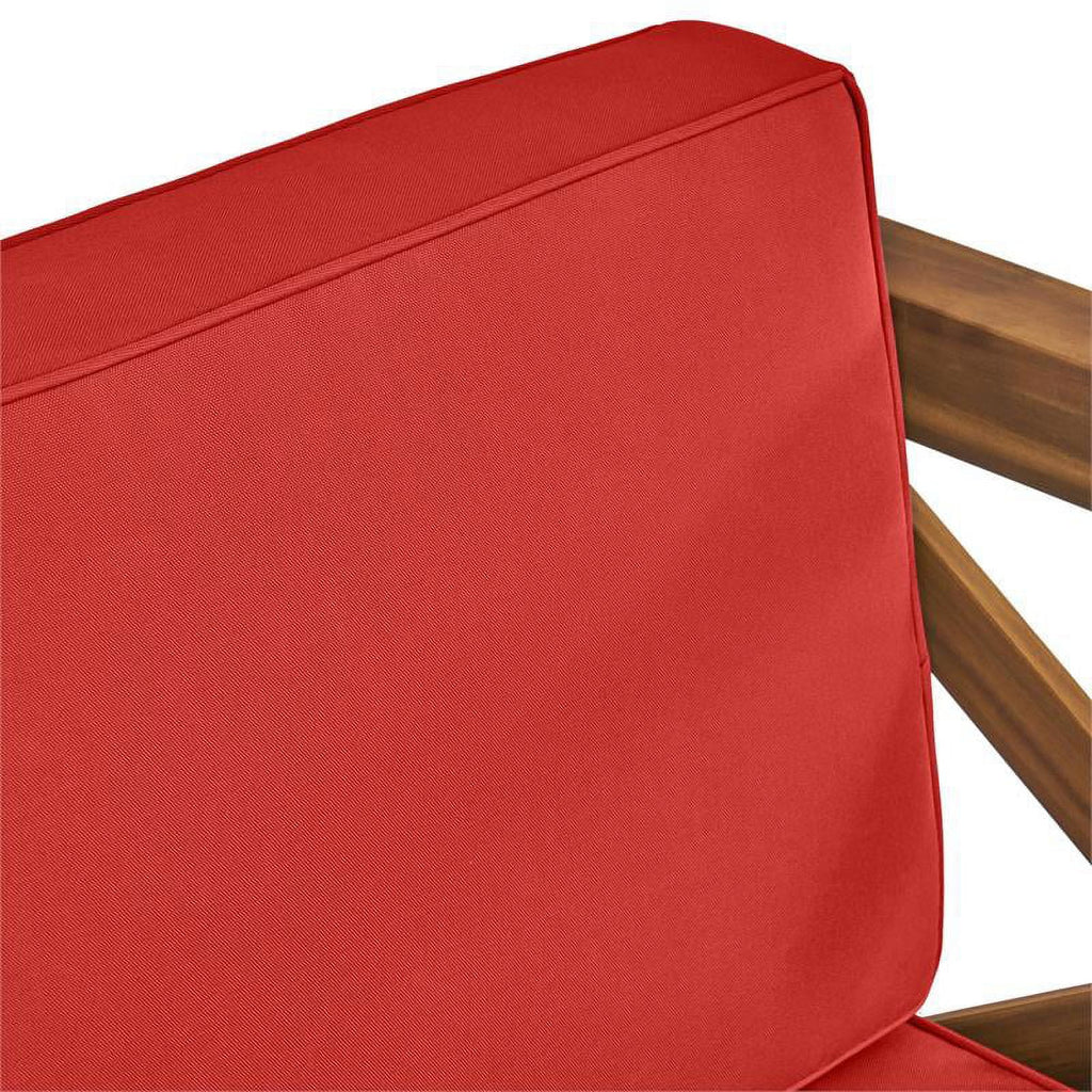 Teak & Red 4 Seater Outdoor Loveseat Chat Set P91100