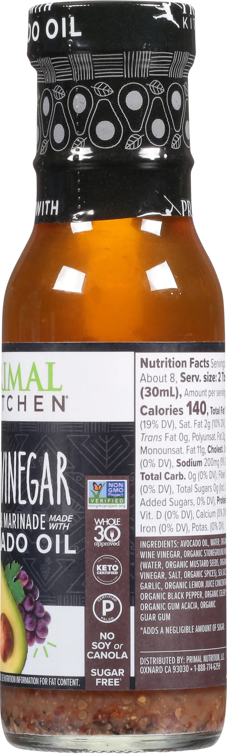Avocado Oil Vinegar Dressing 8 oz Pack of 6 V834
