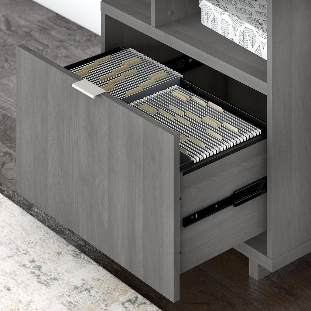 48W Writing Desk with Lateral File Cabinet Pure White N25377