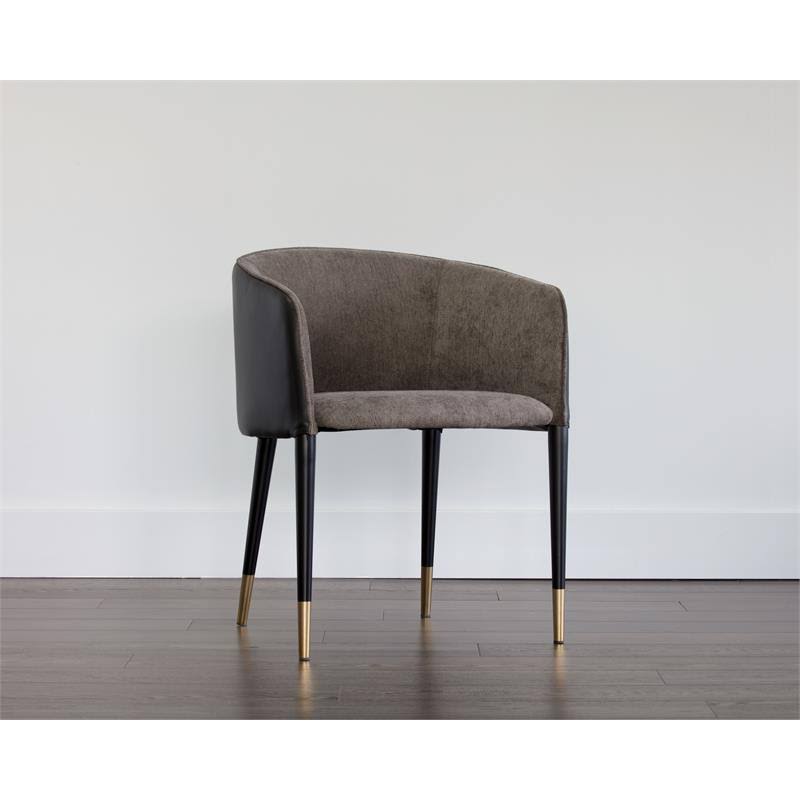 Sparrow Grey / Napa Black Dining Armchair A37009
