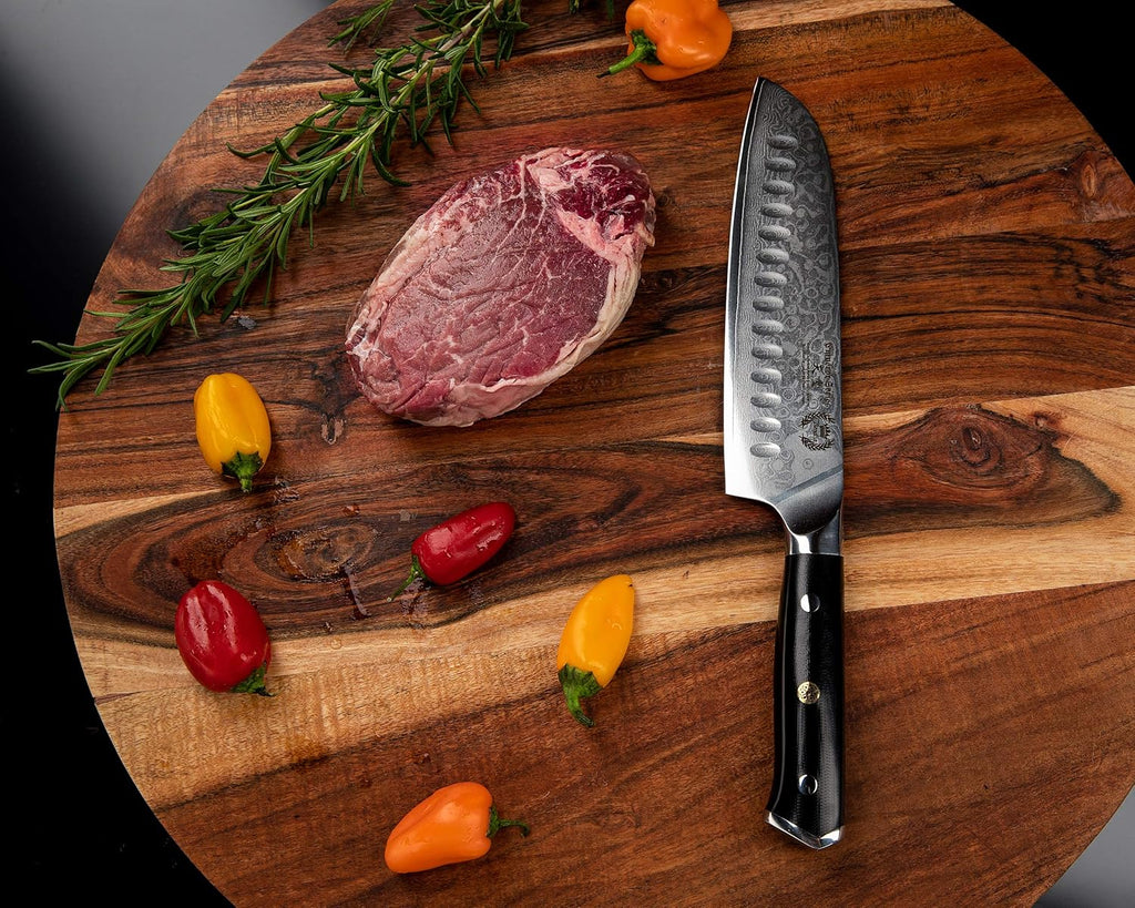 Santoku Chef Knife 7 inch with G-10 Ergonomic Handle Q5818