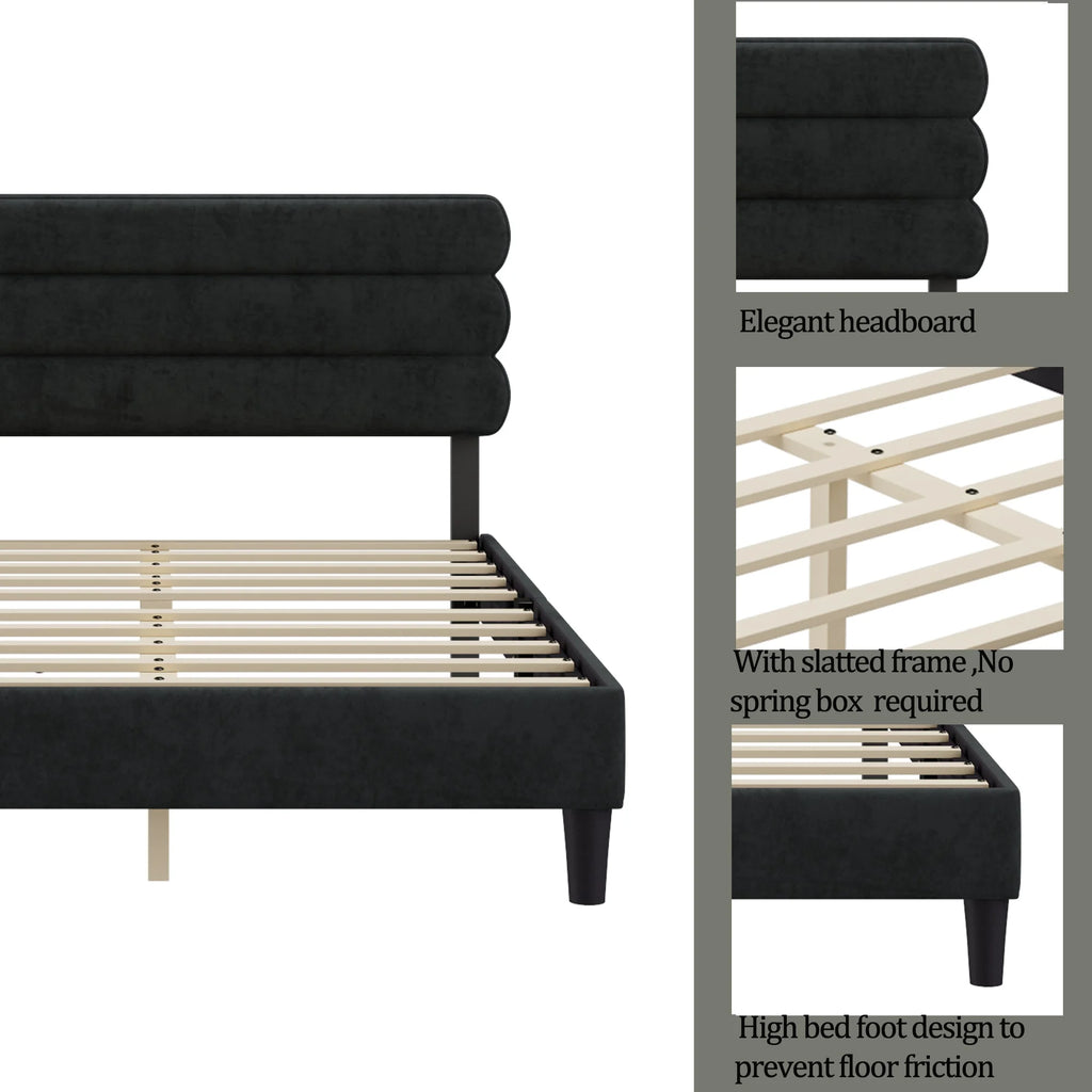 King Size Dark Gray Bed Frame U656458
