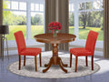 3 Piece Dinette Set with Round Table and 2 Faux Leather Chairs F21723