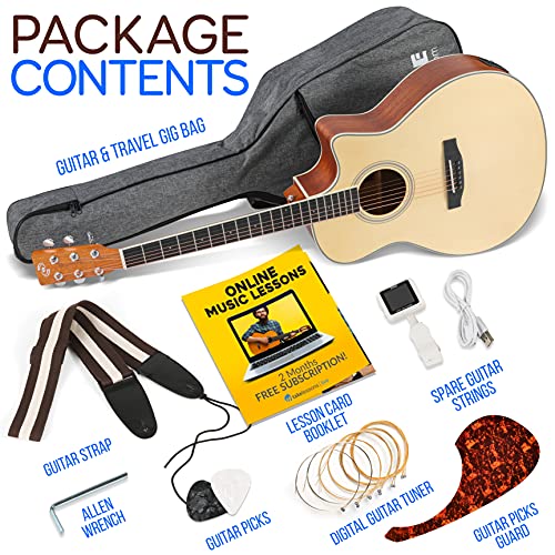 4/4 Full Size Acoustic-Electric Guitar Kit with 4-Band EQ, Spruce Mahogany E26856
