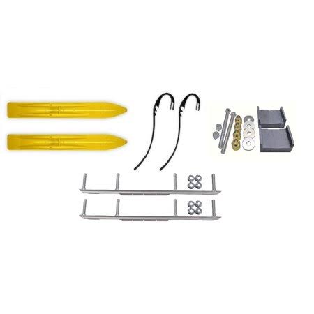 Yellow Trail 6 inch Snowmobile Skis with 6 inch Shaper Bars Complete Kit K3470