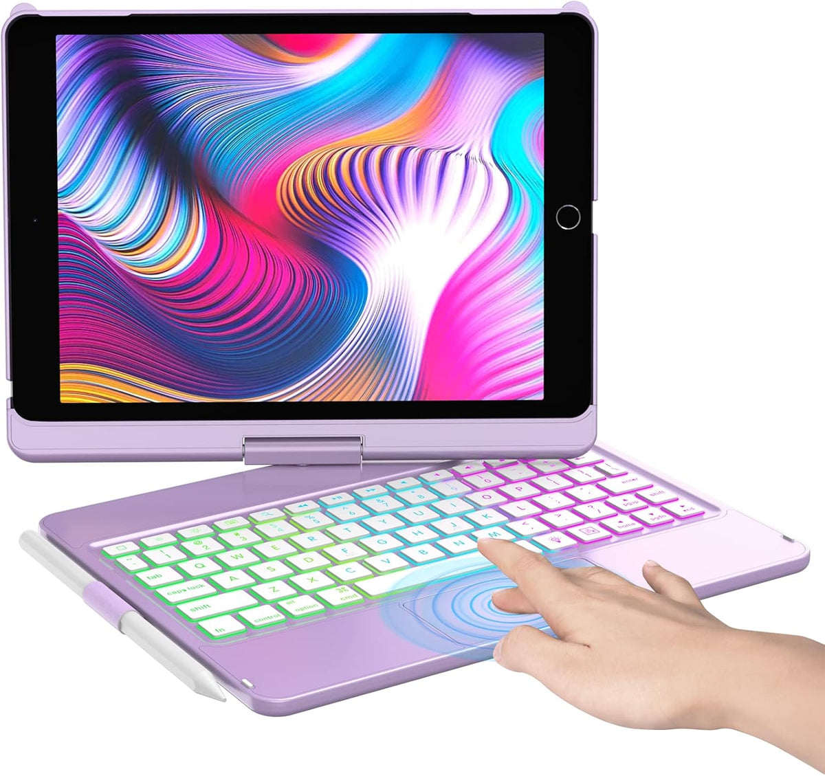 10 Color Backlit 360 Rotatable Keyboard Case U749