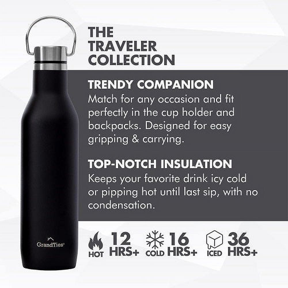 21oz Stainless Steel Insulated Water Bottle with 2 Lids N5447
