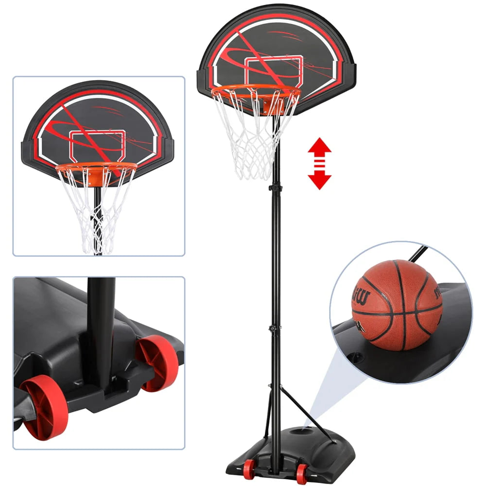 7 to 9 Ft Portable Basketball System Hoop Y5126