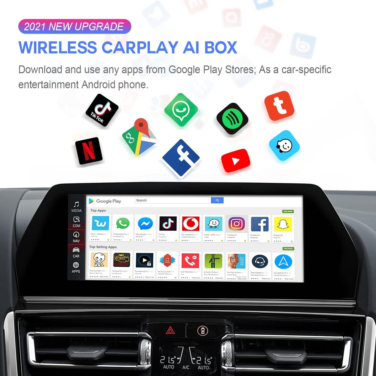 Carplay AI Box with WiFi, 4G SIM Card, Split Screen B258676