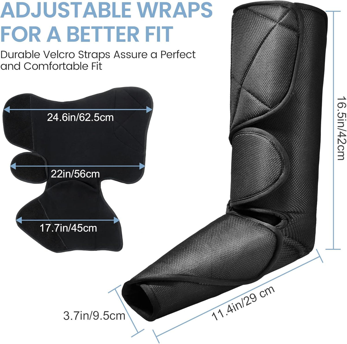 Leg Massager with Air Compression and Heat, Foot and Calf Massage Machine with Hand-held Controller O852