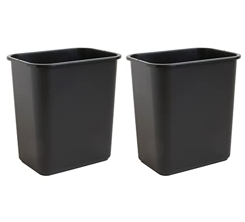 7 Gallon Space Saving Trash Wastebasket, Black (Pack of 12) Z8657