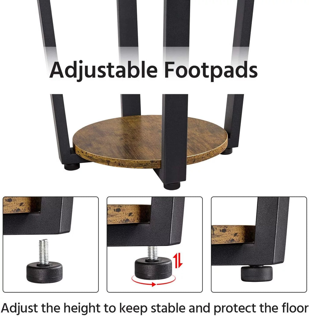 Small Round Side Table with Storage Shelf A73598