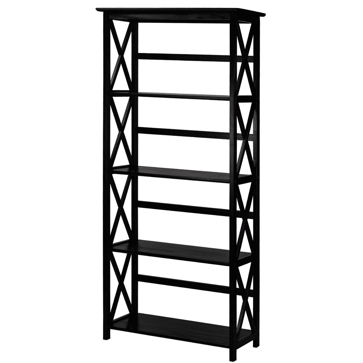 Black 5-Shelf Bookcase W143