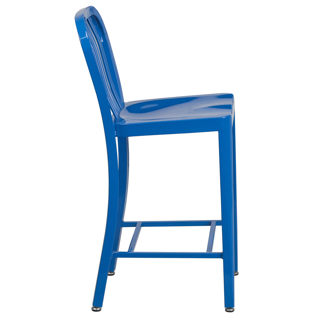 Blue Metal Counter Stool G5175