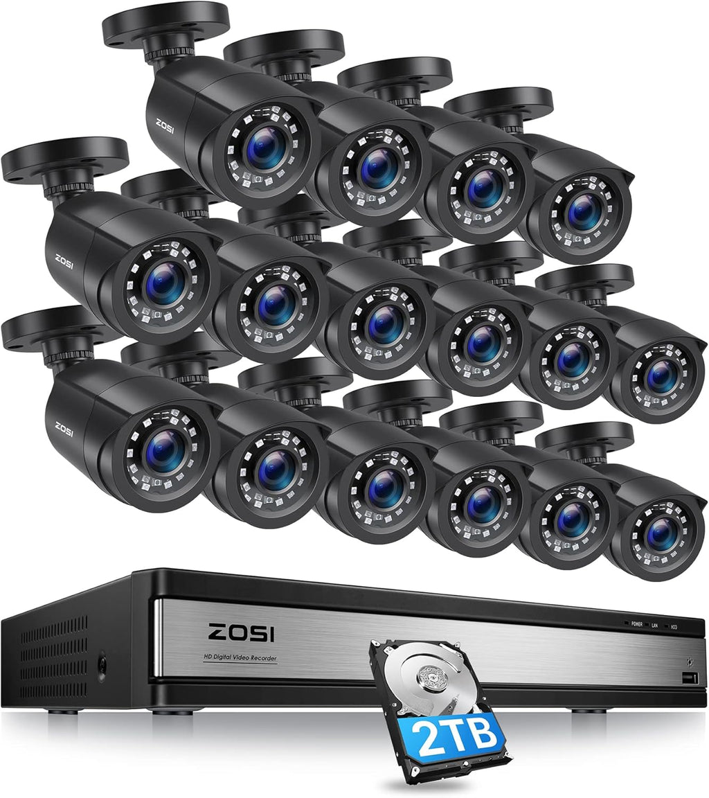 16CH 1080P Security Camera System with 2TB Hard Drive W74614