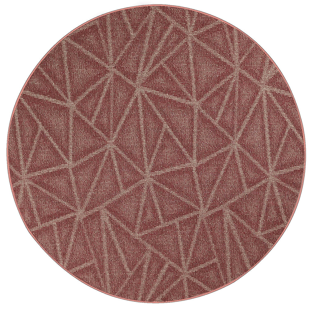 Burgundy 12' Round Solid Color Indoor/Outdoor Rug N9357
