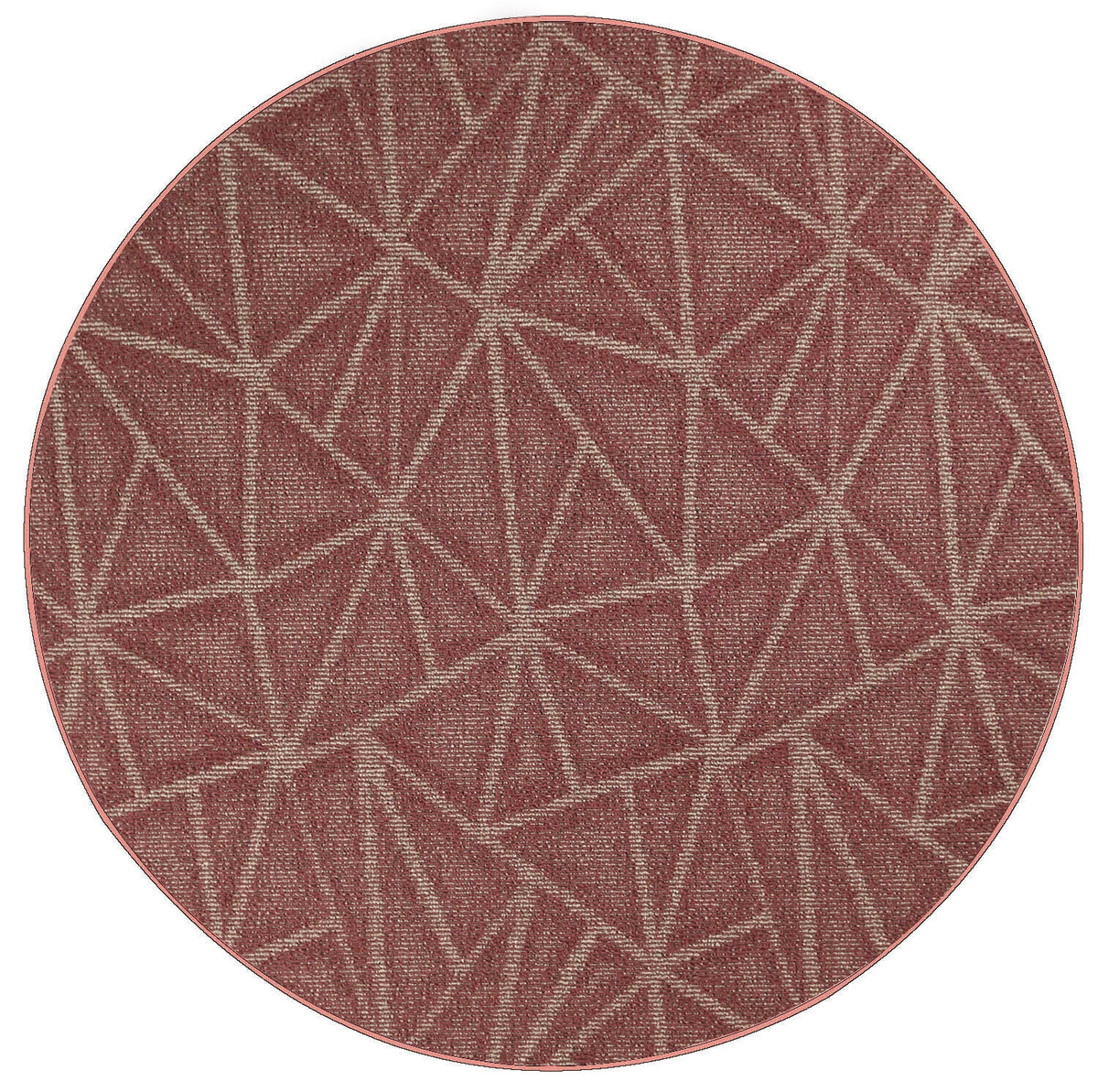 Burgundy 12' Round Solid Color Indoor/Outdoor Rug N9357