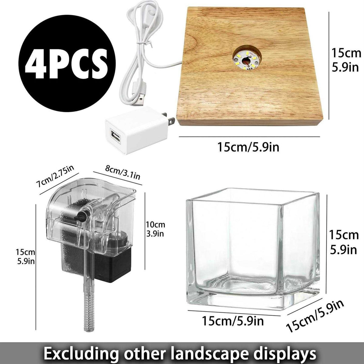0.81 Gallon Glass Fish Tank Kit Z2871