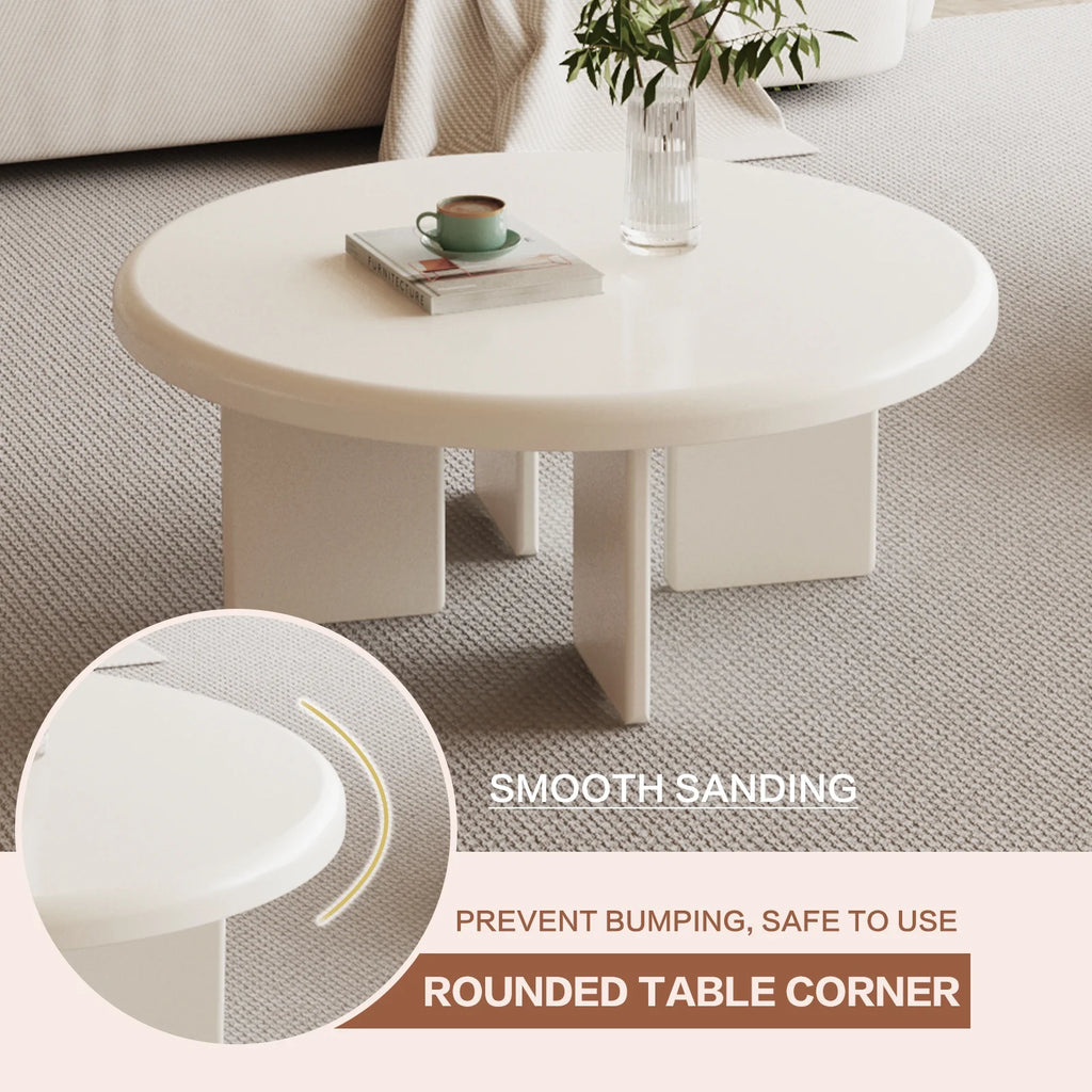 White Round Coffee Table U8454