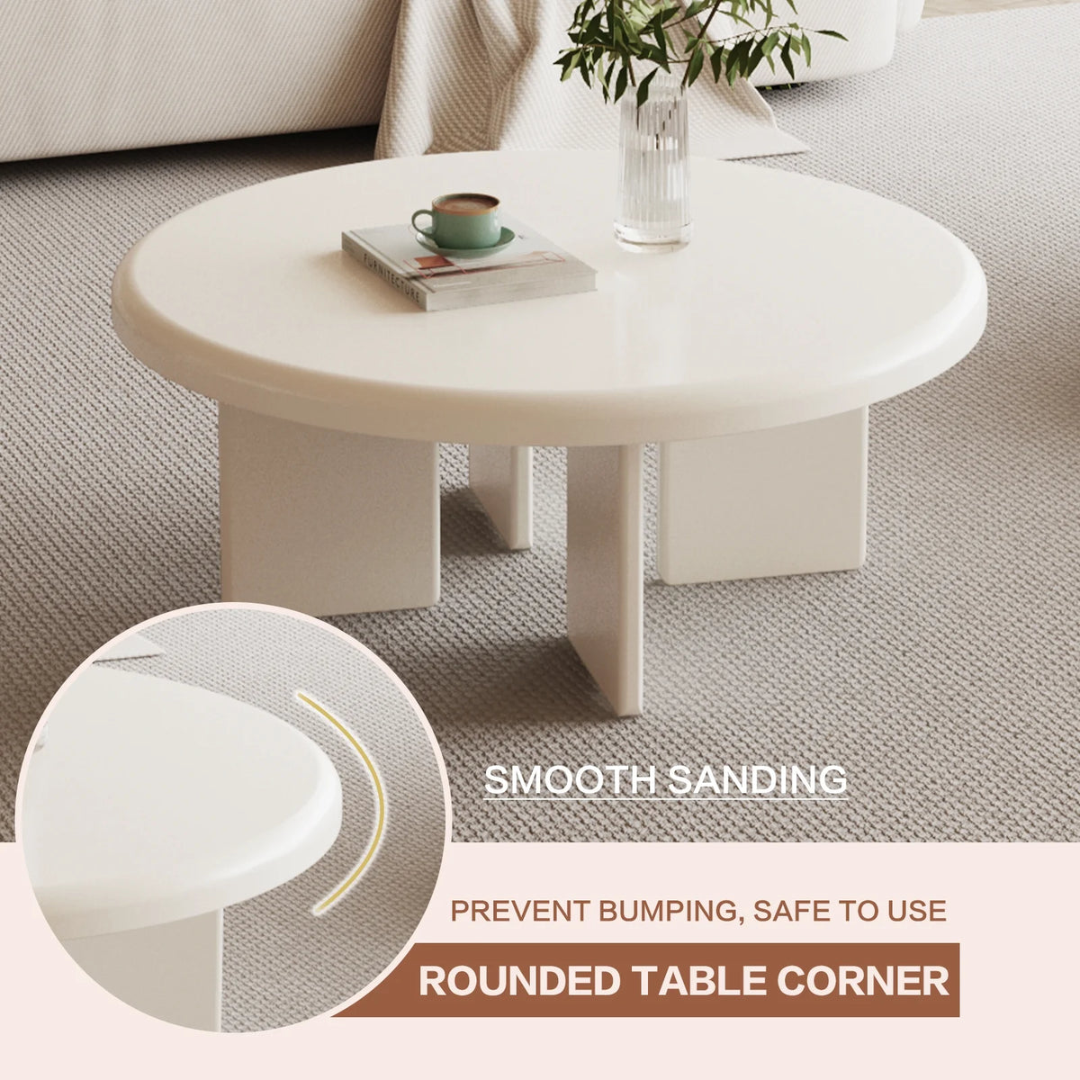 White Round Coffee Table U8454
