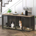 Wooden Dog Crate Table with Double Doors Y858