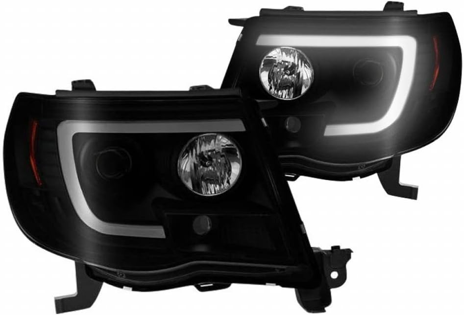 Black Smoke Headlights Pair with Light Bar DRL G893