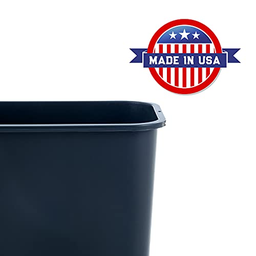 7 Gallon Space Saving Trash Wastebasket, Black (Pack of 12) Z8657