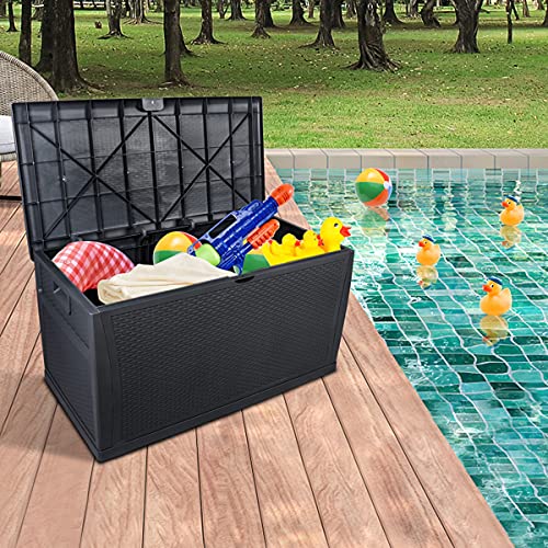 Brown 51 Gallon Waterproof Deck Storage Box N9916