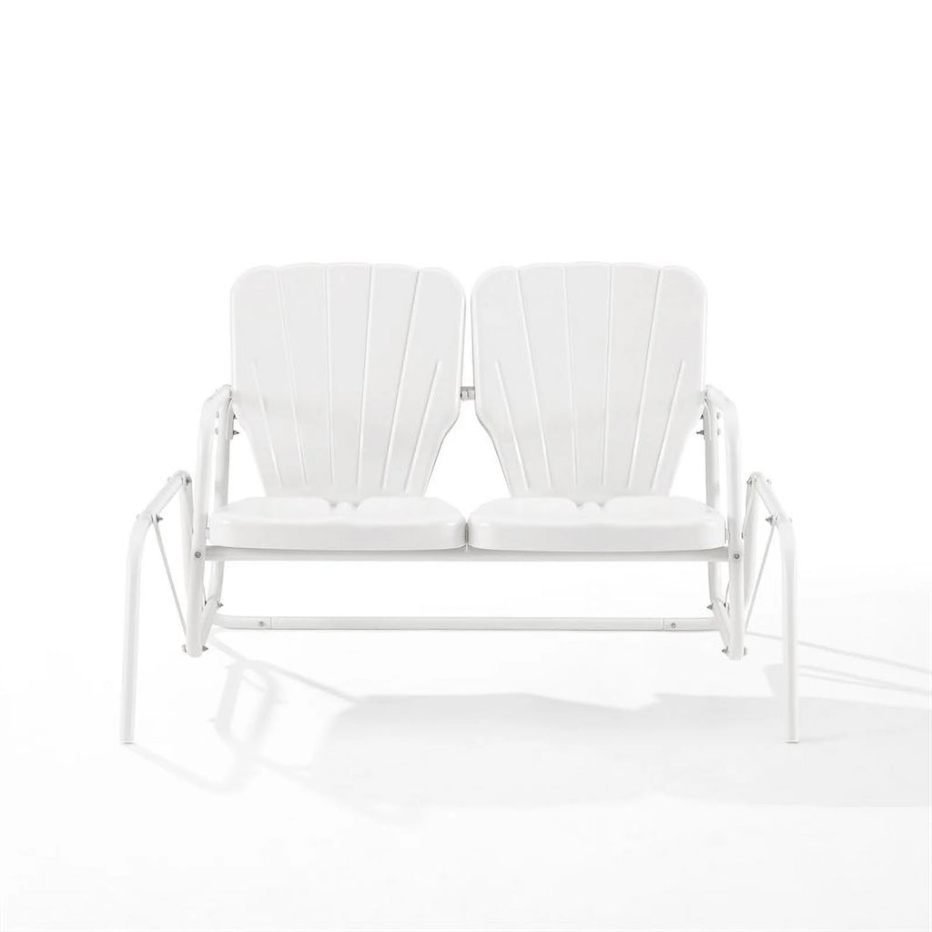 Metal Outdoor Loveseat Glider in White U675