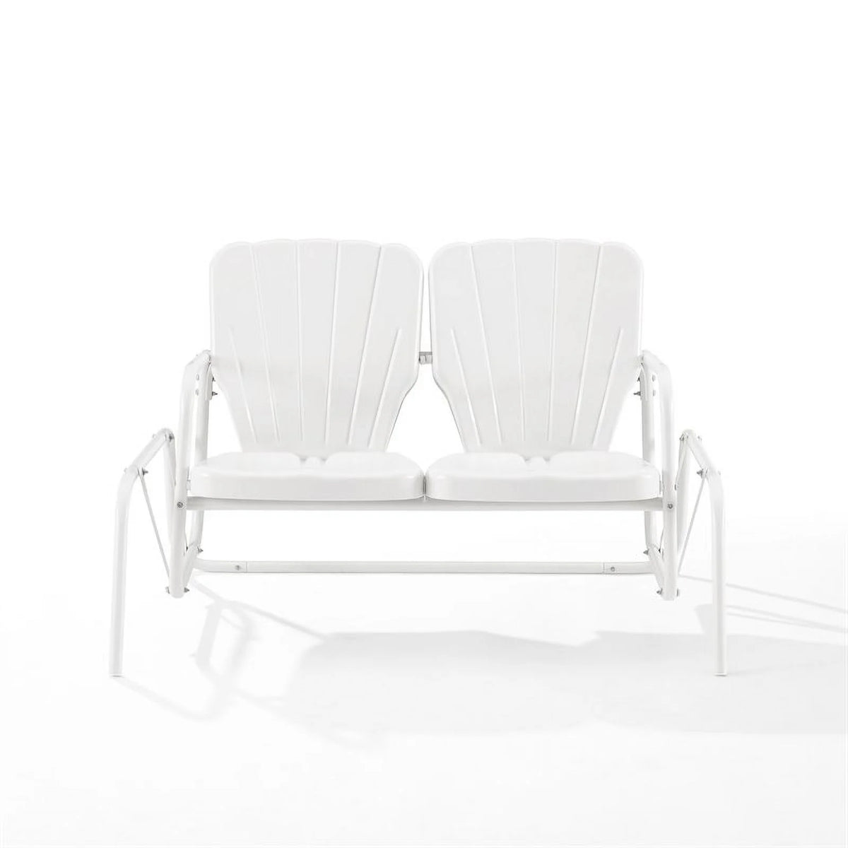 Metal Outdoor Loveseat Glider in White U675