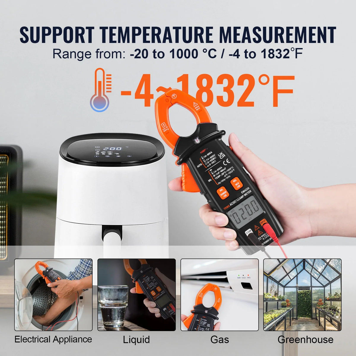 6000 Counts True RMS Digital Clamp Meter Q824