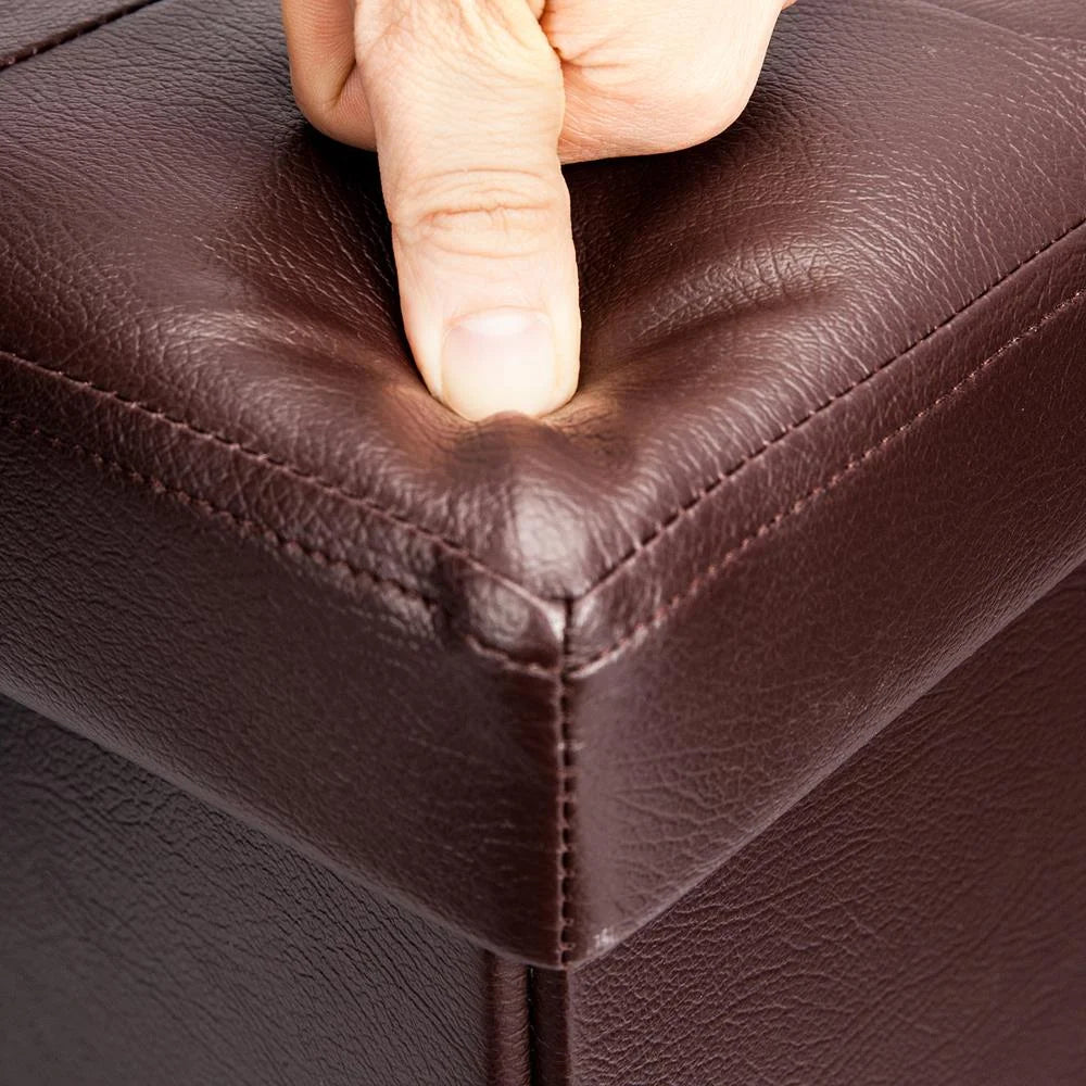 Folding Storage Cube Ottoman Brown X69799