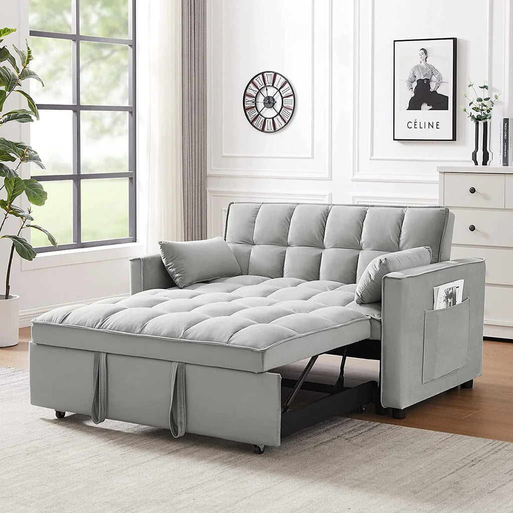 Velvet Loveseat Sofa Couch With Toss Pillows A80655