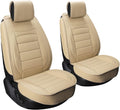 Black 2Pcs Waterproof Leatherette Car Seat Covers T80432