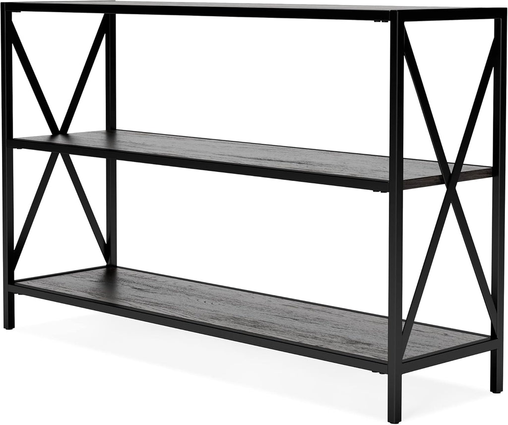 2 Tier Dark Gray Bookcase I3448