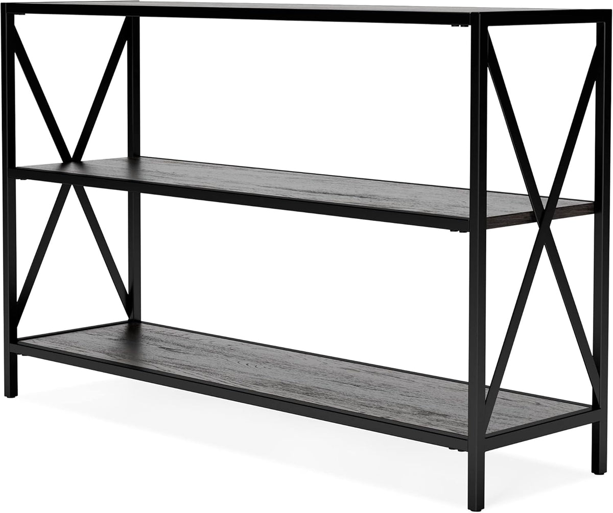 2 Tier Dark Gray Bookcase I3448