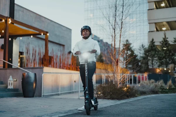 Electric Scooter with LED Headlights, 15 MPH Max Speed, 220 lbs Max Weight, Black K84723
