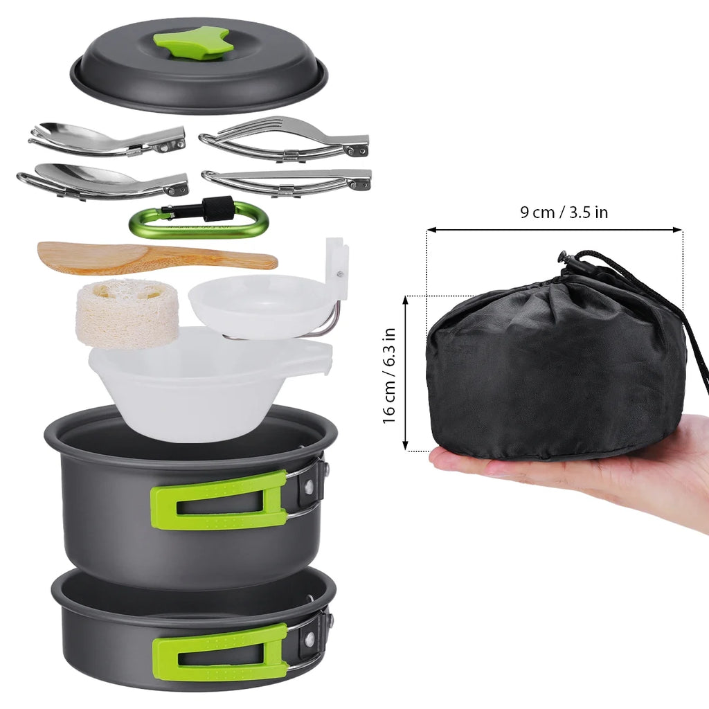 15 Pc Non Stick Outdoor Cookware Set Y7286