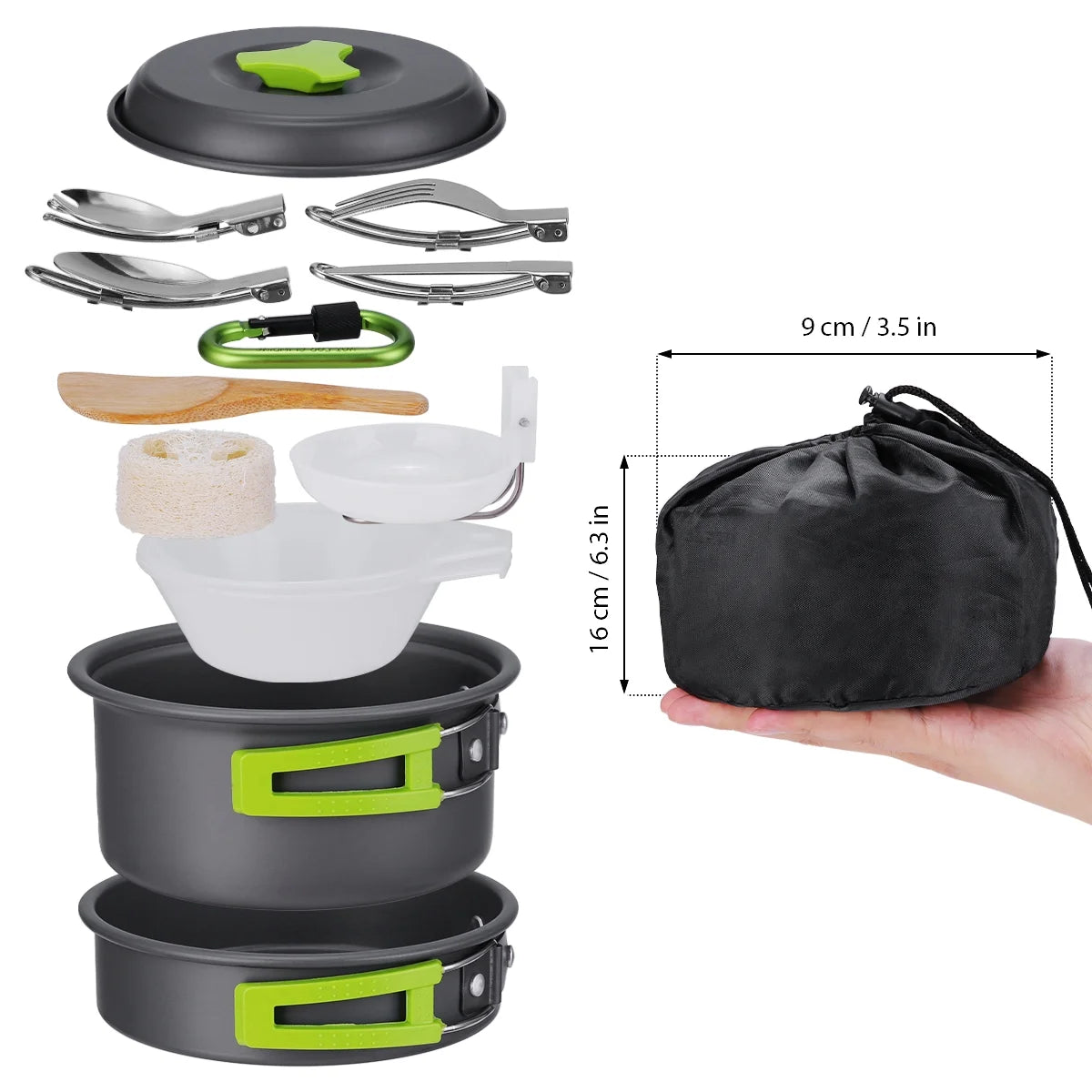 15 Pc Non Stick Outdoor Cookware Set Y7286