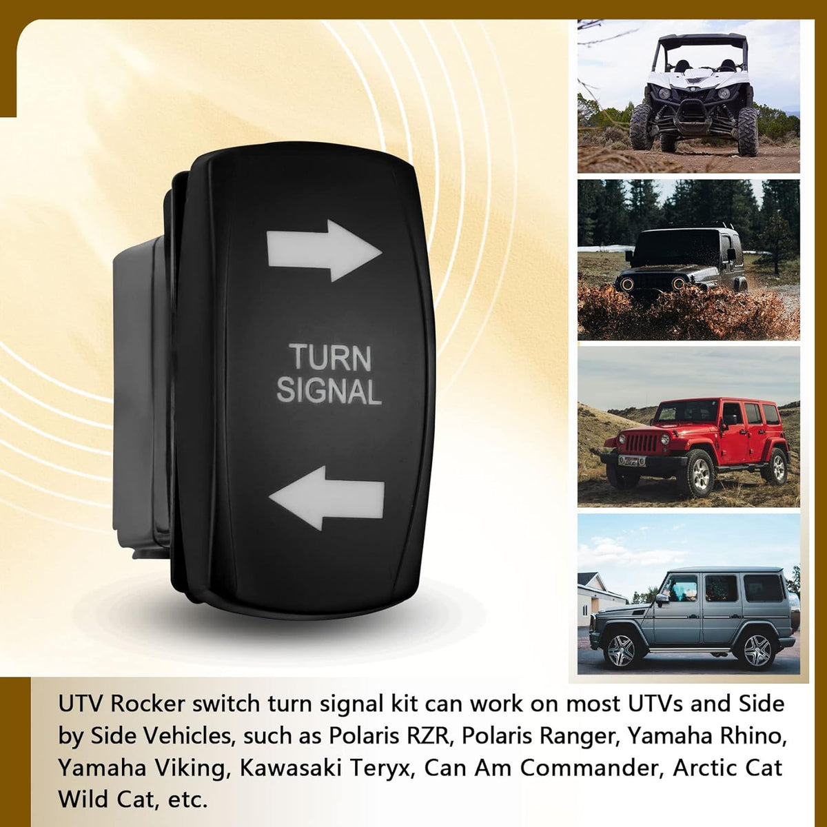Universal UTV Rocker Switch Turn Signal Kit with Wire Harness R43104