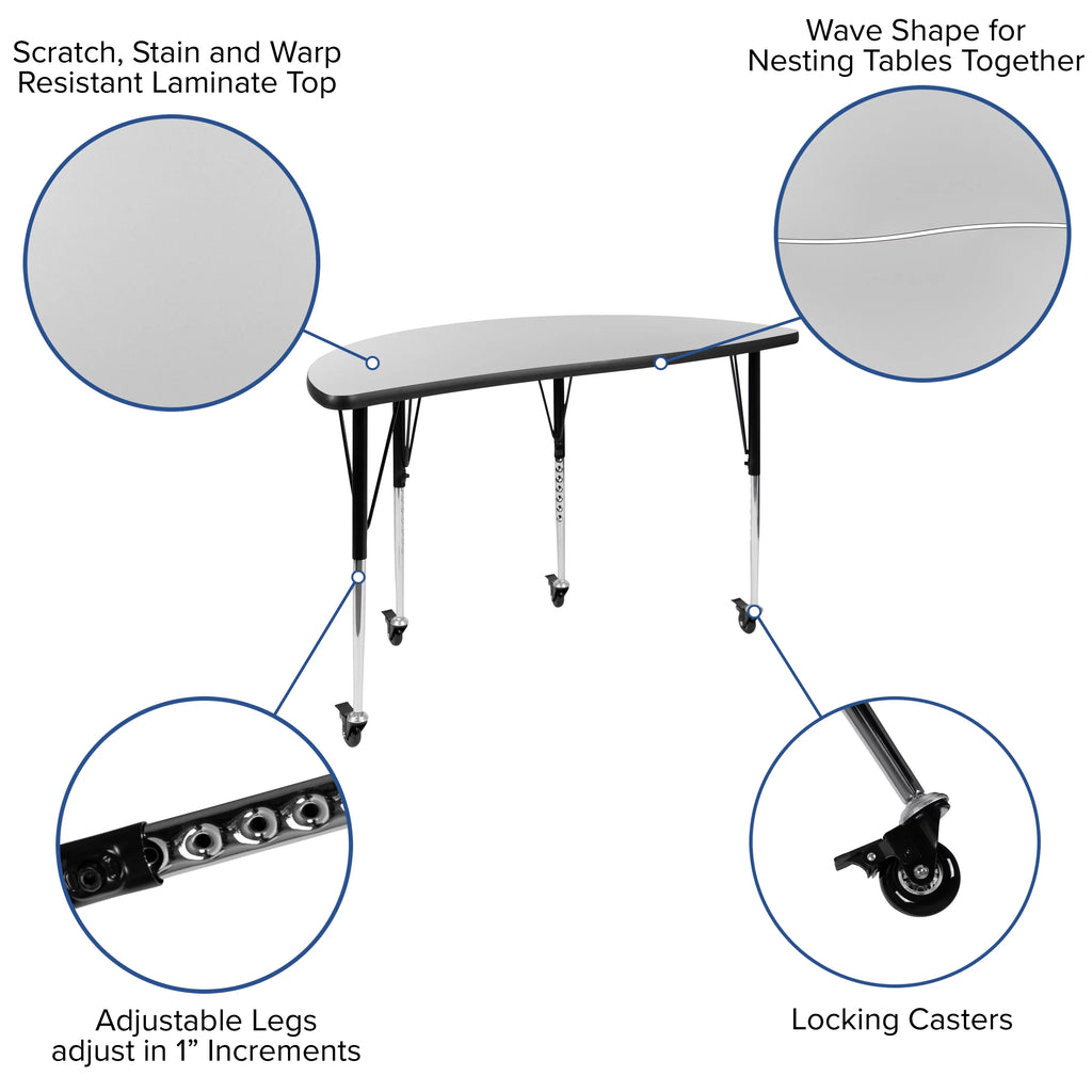 Grey Black Laminate Activity Table Set with Stack Chairs C357