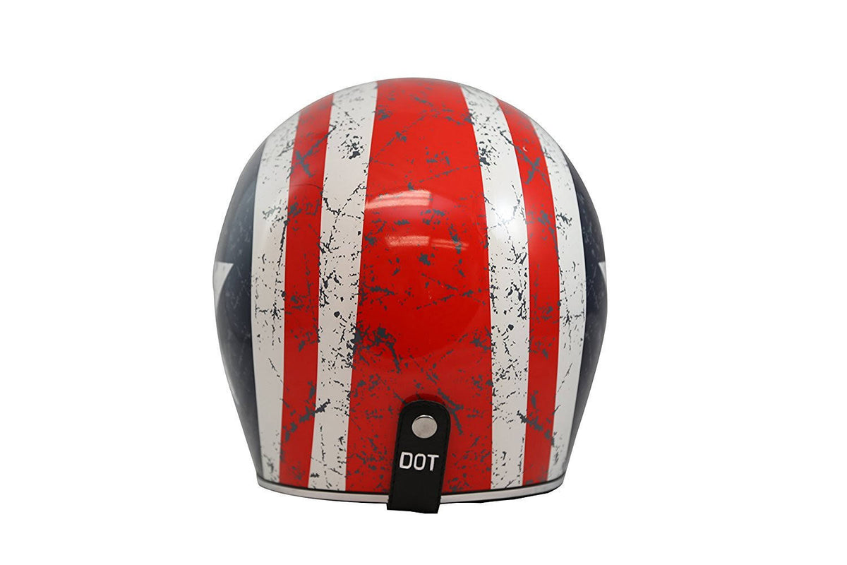 3/4 Helmet with Rebel Star Graphic (White, Medium) B3112