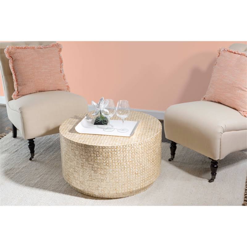 Gold Capiz Mosaic Coffee Table L6359