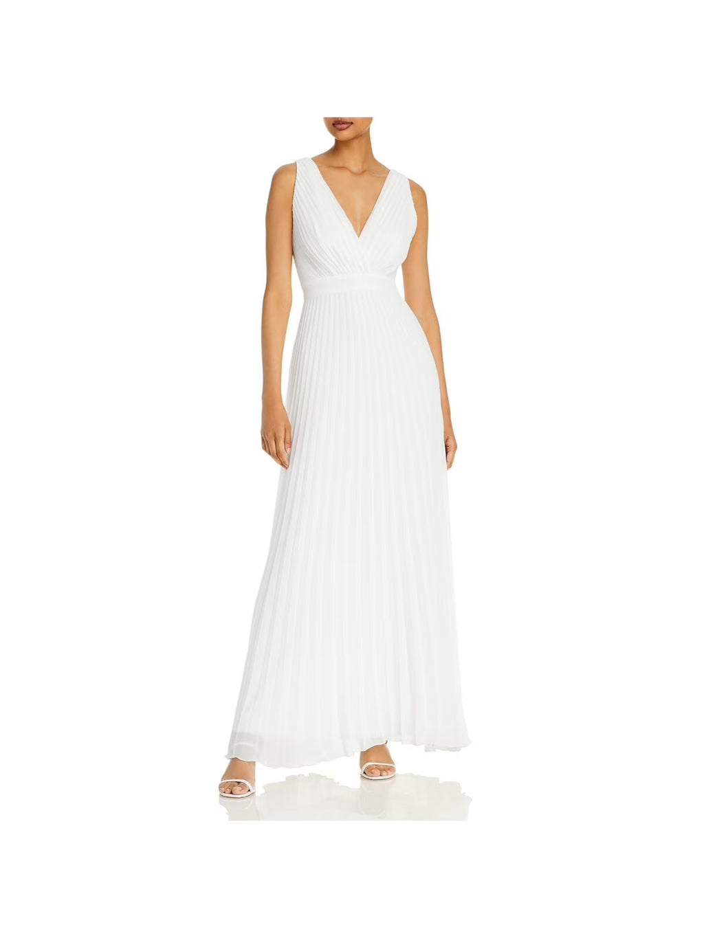 Ivory Pleated Maxi Dress Z1362