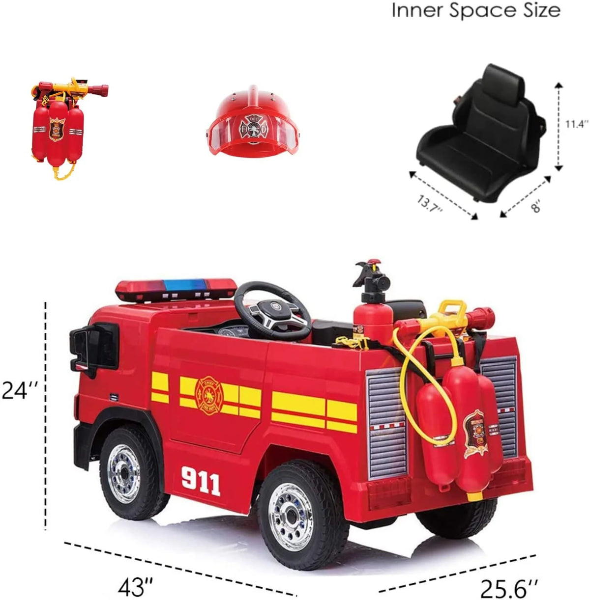 12V Battery Powered Ride On Fire Truck S2049