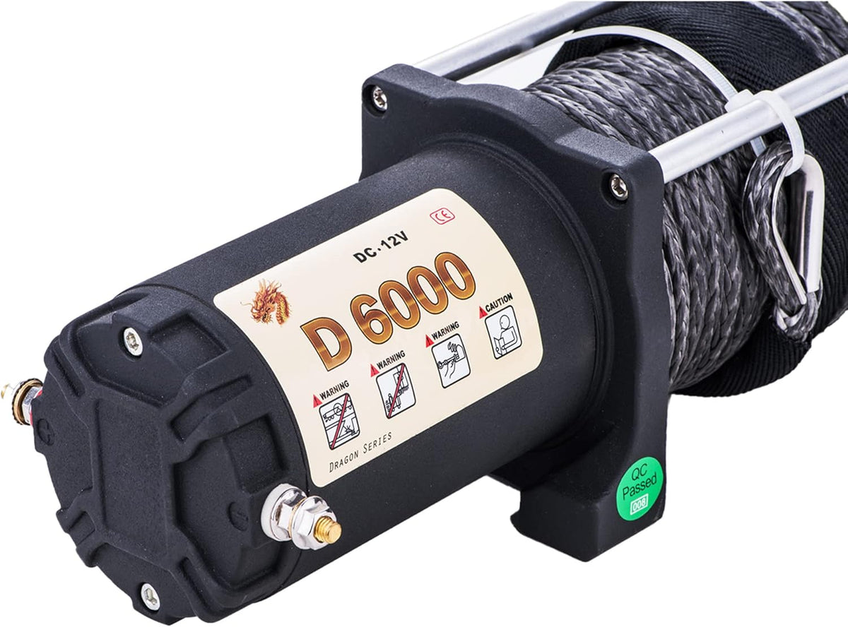 6000lb 12V Winch with Synthetic Rope and Wireless Remote Control N704
