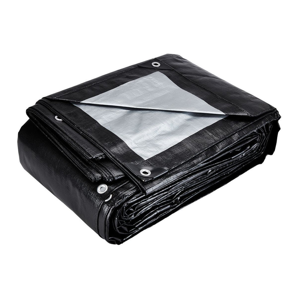 20 ft. x 30 ft. Silver and Black Weather-Resistant Tarp Z72796