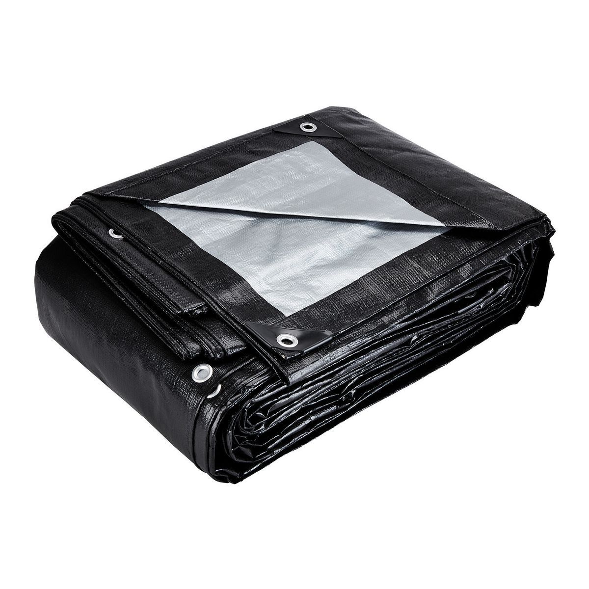 20 ft. x 30 ft. Silver and Black Weather-Resistant Tarp Z72796