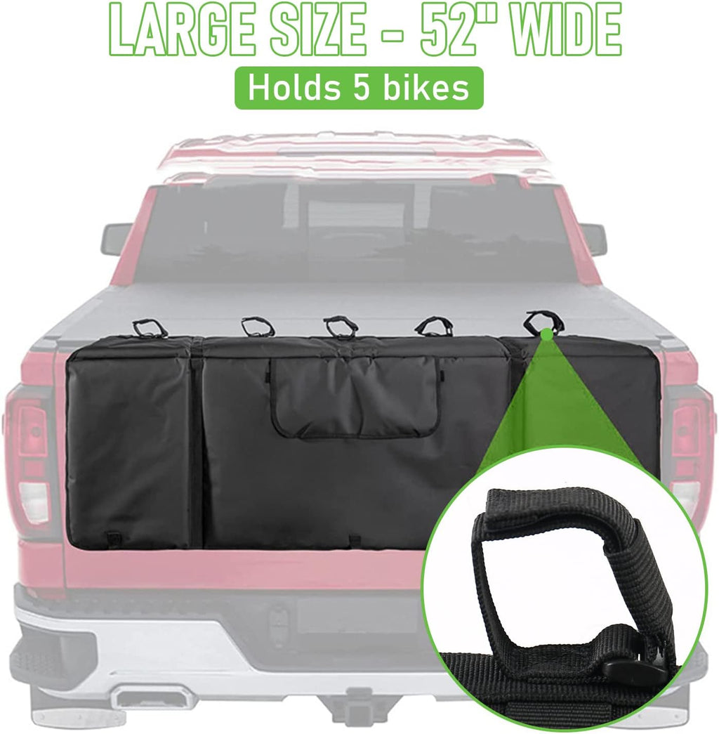 Tailgate Pad for Mountain Bikes with Tool Pockets and Bike Fixing Straps A552365