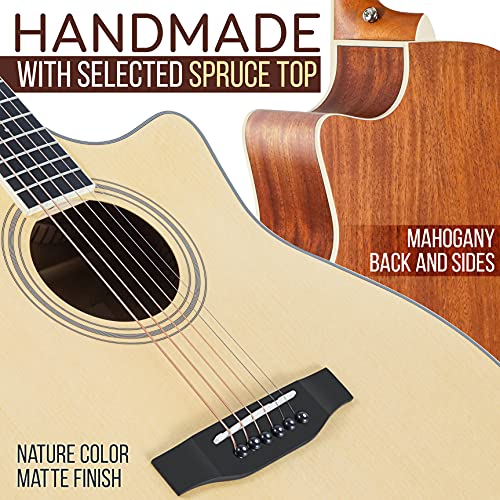 4/4 Full Size Acoustic-Electric Guitar Kit with 4-Band EQ, Spruce Mahogany E26856